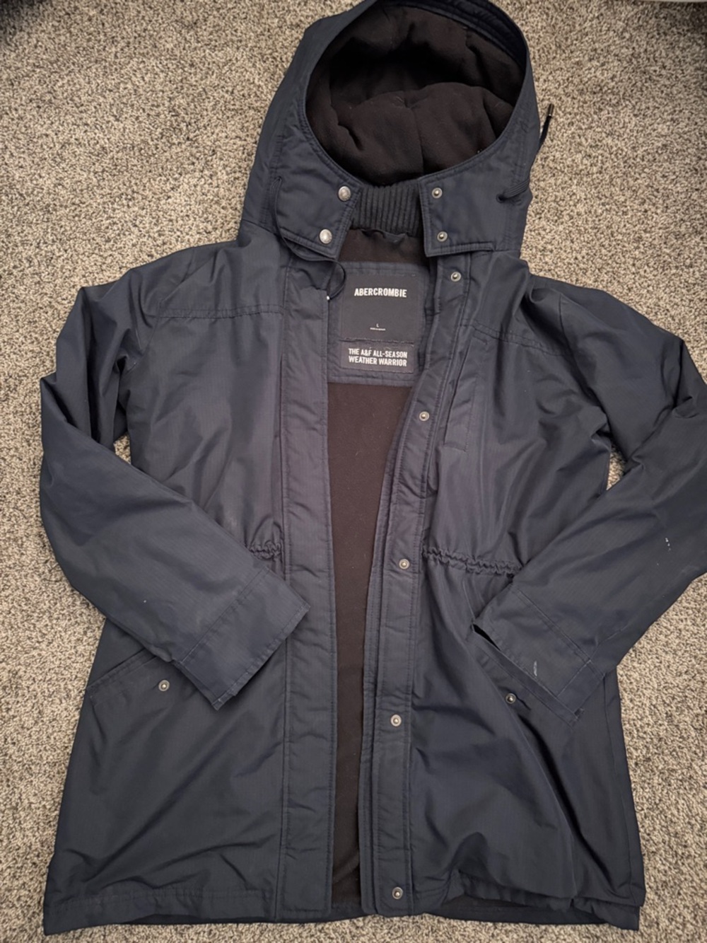 Abercrombie Navy Hooded All-Season Jacket